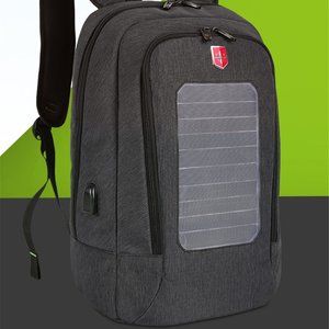Waterproof Solar Panel Backpack Men USB